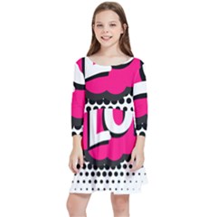 Lol-acronym-laugh-out-loud-laughing Kids  Quarter Sleeve Skater Dress