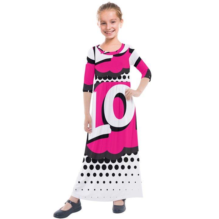 Lol-acronym-laugh-out-loud-laughing Kids  Quarter Sleeve Maxi Dress