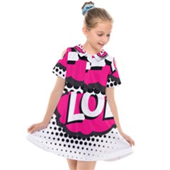 Lol-acronym-laugh-out-loud-laughing Kids  Short Sleeve Shirt Dress