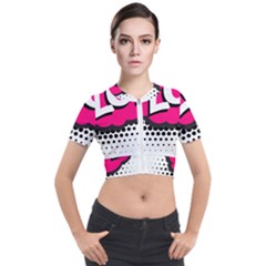 Lol-acronym-laugh-out-loud-laughing Short Sleeve Cropped Jacket by 99art