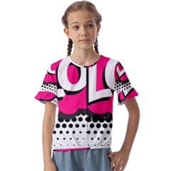 Lol-acronym-laugh-out-loud-laughing Kids  Cuff Sleeve Scrunch Bottom Tee