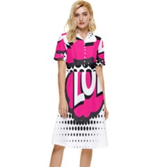 Lol-acronym-laugh-out-loud-laughing Button Top Knee Length Dress