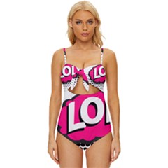 Lol-acronym-laugh-out-loud-laughing Knot Front One-Piece Swimsuit