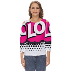 Lol-acronym-laugh-out-loud-laughing Cut Out Wide Sleeve Top