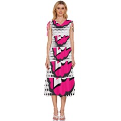 Lol-acronym-laugh-out-loud-laughing V-Neck Drawstring Shoulder Sleeveless Maxi Dress