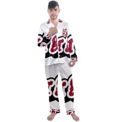 Comic-text-frustration-bother Men s Long Sleeve Satin Pajamas Set