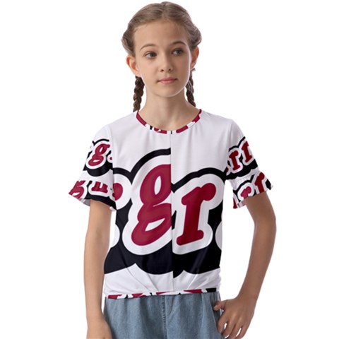 Comic-text-frustration-bother Kids  Cuff Sleeve Scrunch Bottom Tee by 99art