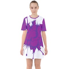 Explosion-firecracker-pyrotechnics Sixties Short Sleeve Mini Dress by 99art