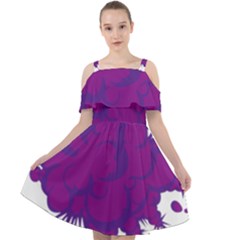 Explosion-firecracker-pyrotechnics Cut Out Shoulders Chiffon Dress by 99art