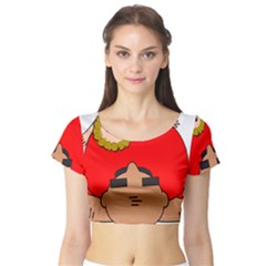 Comic-characters-grandfather Short Sleeve Crop Top by 99art