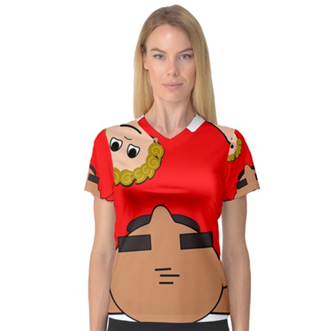 Comic-characters-grandfather V-neck Sport Mesh Tee by 99art