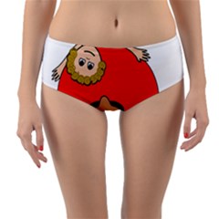 Comic-characters-grandfather Reversible Mid-waist Bikini Bottoms by 99art