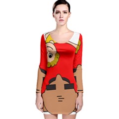 Comic-characters-grandfather Long Sleeve Velvet Bodycon Dress by 99art