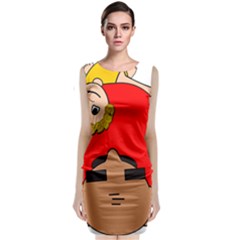 Comic-characters-grandfather Sleeveless Velvet Midi Dress by 99art