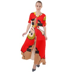 Comic-characters-grandfather Waist Tie Boho Maxi Dress by 99art