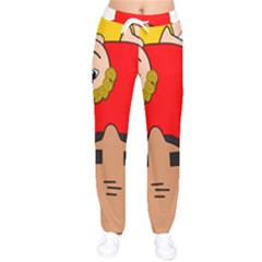 Comic-characters-grandfather Women Velvet Drawstring Pants by 99art