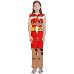 Comic-characters-grandfather Kids  Sleeveless Ruffle Edge Band Collar Chiffon One Piece