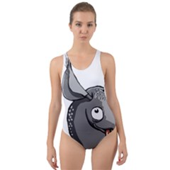 Animal-armadillo-armored-ball- Cut-out Back One Piece Swimsuit by 99art