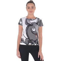 Animal-armadillo-armored-ball- Short Sleeve Sports Top  by 99art