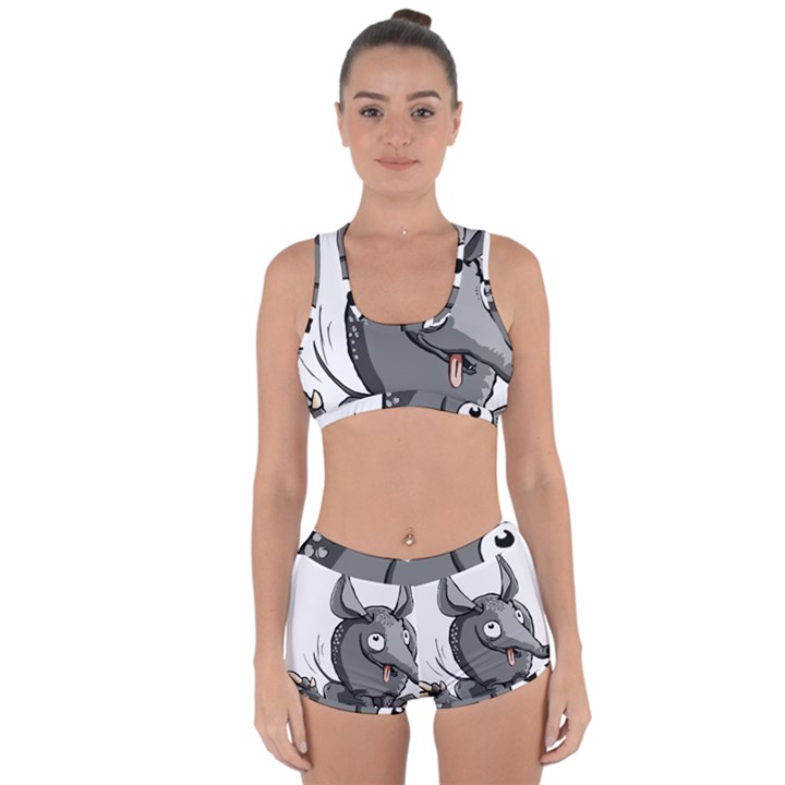 Animal-armadillo-armored-ball- Racerback Boyleg Bikini Set