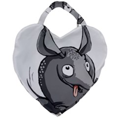 Animal-armadillo-armored-ball- Giant Heart Shaped Tote by 99art