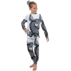 Animal-armadillo-armored-ball- Kids  Long Sleeve Set  by 99art