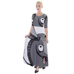 Animal-armadillo-armored-ball- Half Sleeves Maxi Dress by 99art