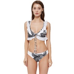 Animal-armadillo-armored-ball- Low Cut Ruffle Edge Bikini Set by 99art