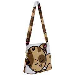 Cat-cartoon-pet-kitten-character Zipper Messenger Bag