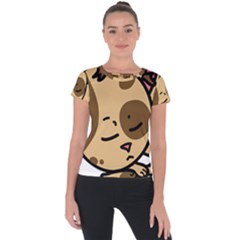 Cat-cartoon-pet-kitten-character Short Sleeve Sports Top  by 99art