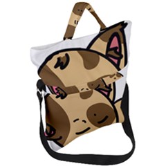 Cat-cartoon-pet-kitten-character Fold Over Handle Tote Bag by 99art