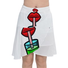 Animation-eyes-cartoon-cute-comic Chiffon Wrap Front Skirt by 99art