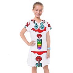 Animation-eyes-cartoon-cute-comic Kids  Drop Waist Dress by 99art