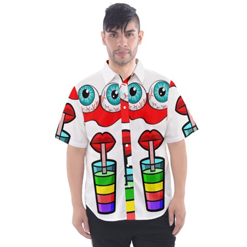 Animation-eyes-cartoon-cute-comic Men s Short Sleeve Shirt by 99art