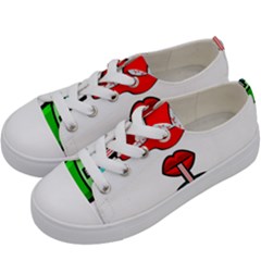 Animation-eyes-cartoon-cute-comic Kids  Low Top Canvas Sneakers by 99art