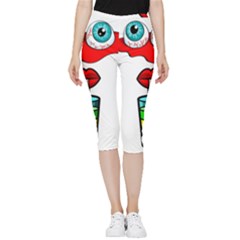 Animation-eyes-cartoon-cute-comic Inside Out Lightweight Velour Capri Leggings 