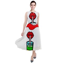 Animation-eyes-cartoon-cute-comic Round Neck Boho Dress by 99art