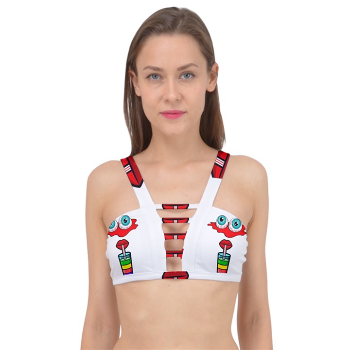 Animation-eyes-cartoon-cute-comic Cage Up Bikini Top