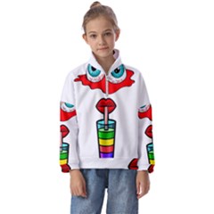 Animation-eyes-cartoon-cute-comic Kids  Half Zip Hoodie by 99art