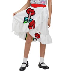 Animation-eyes-cartoon-cute-comic Kids  Ruffle Flared Wrap Midi Skirt