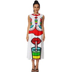 Animation-eyes-cartoon-cute-comic Sleeveless Round Neck Midi Dress by 99art