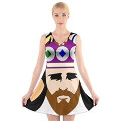 Comic-characters-eastern-magi-sages V-neck Sleeveless Dress by 99art