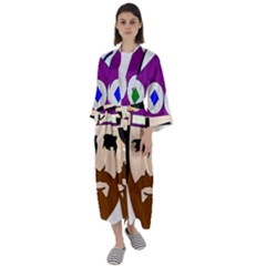 Comic-characters-eastern-magi-sages Maxi Satin Kimono by 99art