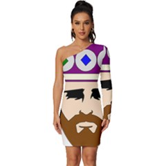 Comic-characters-eastern-magi-sages Long Sleeve One Shoulder Mini Dress by 99art