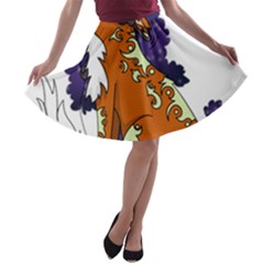 Fuchs-comic-music-wild-animal-cute A-line Skater Skirt by 99art