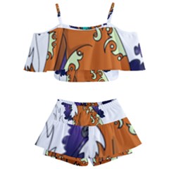 Fuchs-comic-music-wild-animal-cute Kids  Off Shoulder Skirt Bikini by 99art