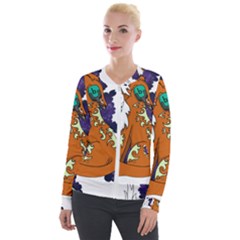 Fuchs-comic-music-wild-animal-cute Velvet Zip Up Jacket by 99art