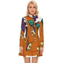 Fuchs-comic-music-wild-animal-cute Long Sleeve Velour Longline Dress by 99art