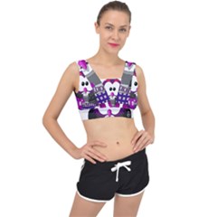 Bird-music-animation-animal V-back Sports Bra