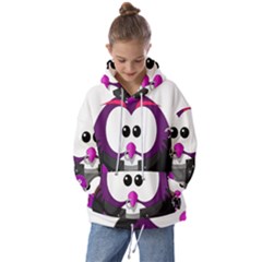 Bird-music-animation-animal Kids  Oversized Hoodie by 99art